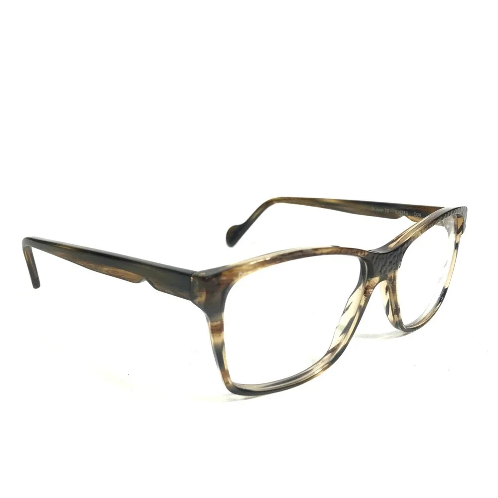 Binoche Eyeglasses Frames Bi-zem 76 C04 Brown Horn Square Full Rim 53-15-135